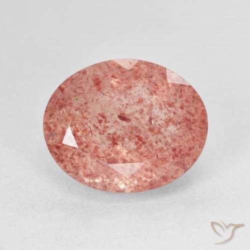5.23ct Naturel Rose orangé Quartz Fraise, ovale, Translucide