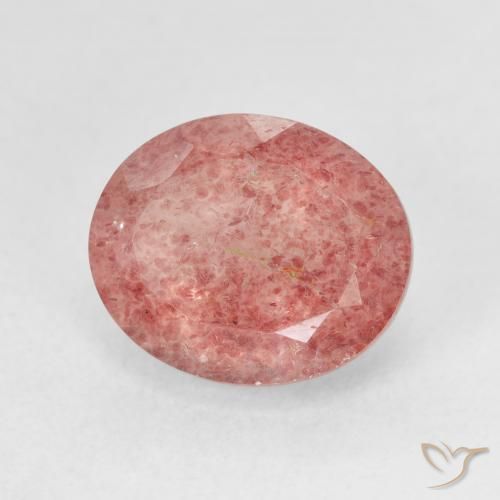 5.20ct Naturel Rose foncé Quartz Fraise, ovale, Translucide