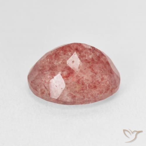 Quartz fraise Rose foncé naturelle ovale, 5.20 ct, Translucide