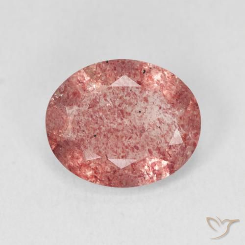 3.28ct Naturel Rose orangé Quartz Fraise, ovale, Translucide