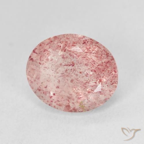 Quartz fraise Rose moyen naturelle ovale, 4.63 ct, Translucide