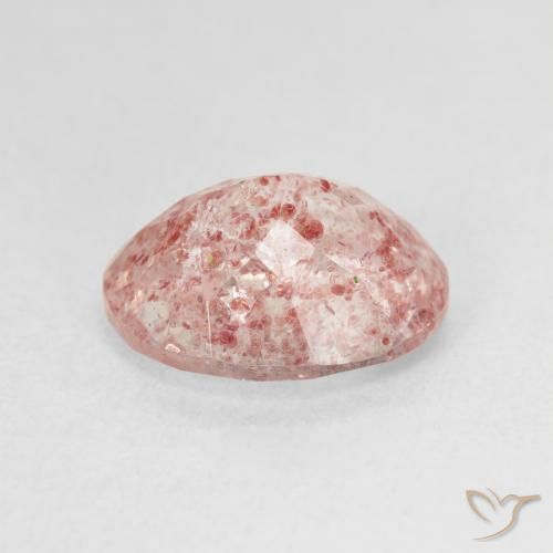 Quartz fraise Rose clair naturelle ovale, 4.35 ct, Translucide