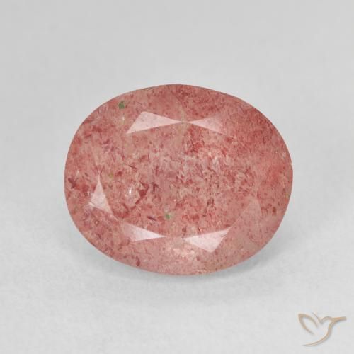 4.70ct Naturel Rose moyen Quartz Fraise, ovale, Translucide