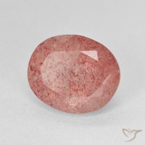 Quartz fraise Rose moyen naturelle ovale, 4.70 ct, Translucide