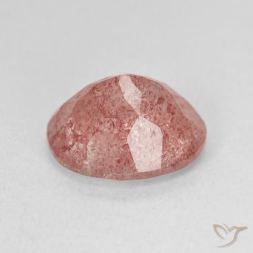 Quartz fraise Rose moyen naturelle ovale, 4.70 ct, Translucide