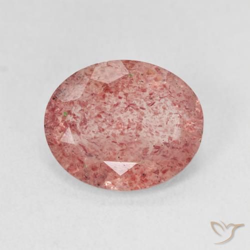 3.49ct Naturel Rose léger Quartz Fraise, ovale, Translucide