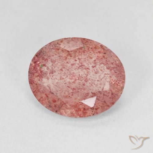 Quartz fraise Rose léger naturelle ovale, 3.49 ct, Translucide