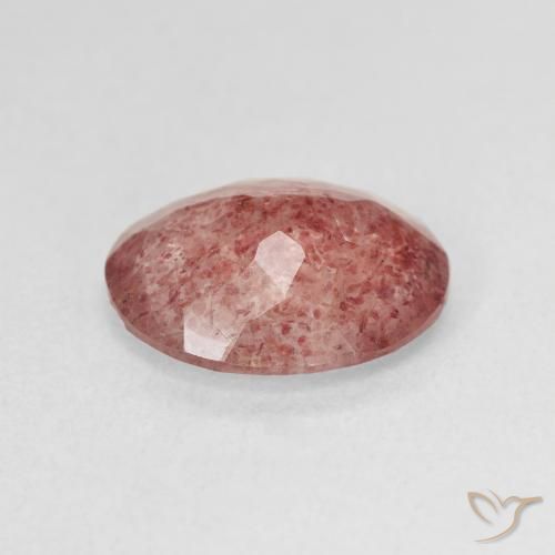 Quartz fraise Rose léger naturelle ovale, 3.49 ct, Translucide