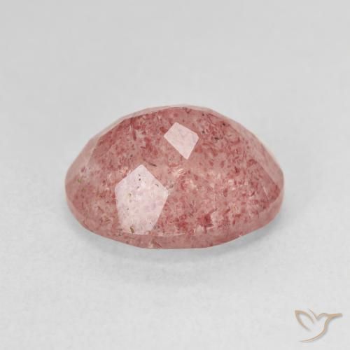 Quartz fraise Rose moyen naturelle ovale, 4.91 ct, Translucide