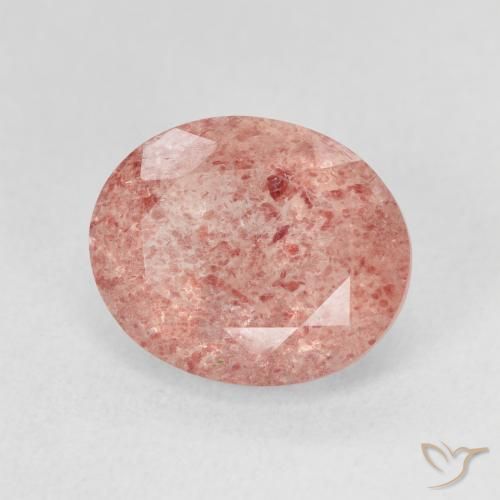 Quartz fraise Rose léger naturelle ovale, 4.80 ct, Translucide