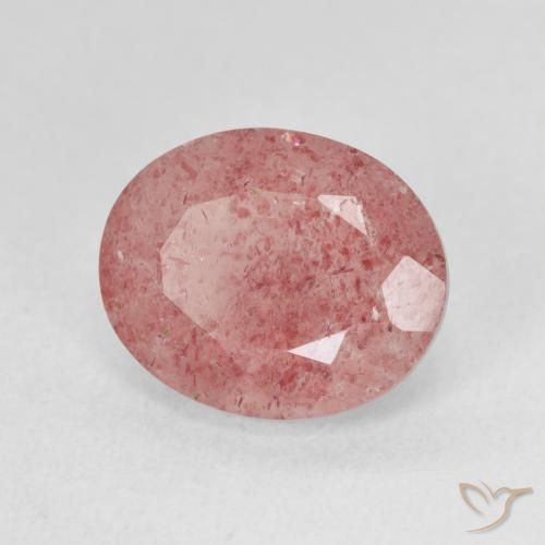 4.51ct Naturel Rose chaud et léger Quartz Fraise, ovale, Translucide