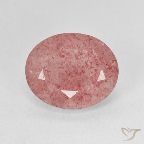 Quartz fraise Rose chaud et léger naturelle ovale, 4.51 ct, Translucide