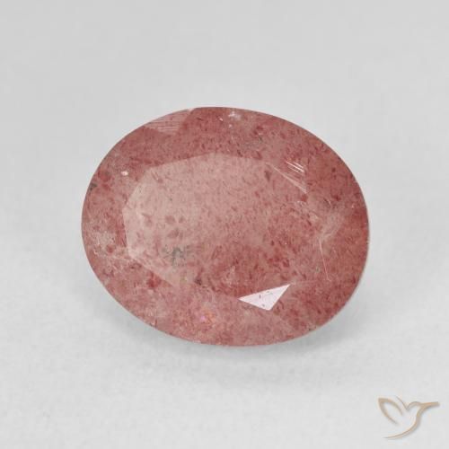 Quartz fraise Rose framboise naturelle ovale, 4.53 ct, Translucide