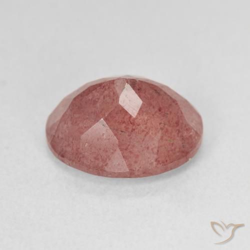 Quartz fraise Rose framboise naturelle ovale, 4.53 ct, Translucide