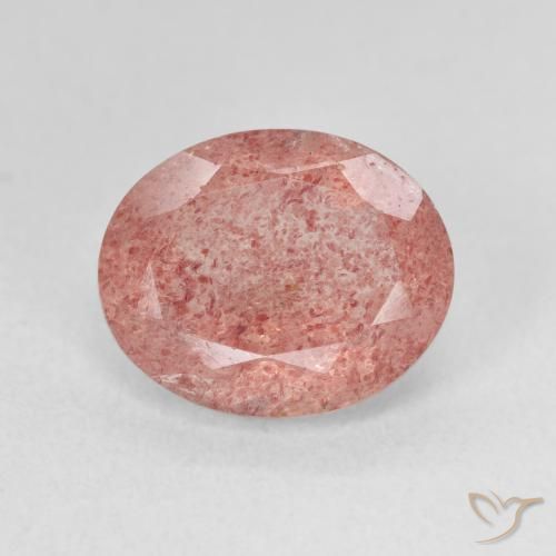 4.39ct Naturel Rose moyen Quartz Fraise, ovale, Translucide