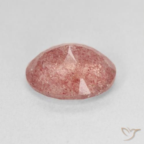 Quartz fraise Rose moyen naturelle ovale, 4.39 ct, Translucide