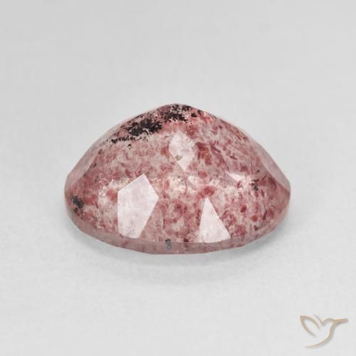 Quartz Fraise Rose intense naturelle ovale, 4.95 ct, Translucide