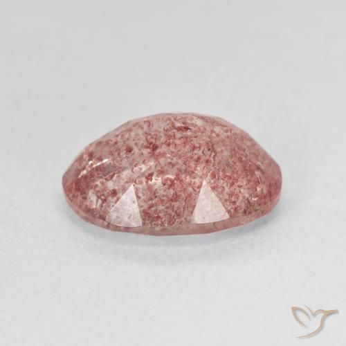Quartz Fraise Rose chaud et léger naturelle ovale, 3.65 ct, Translucide
