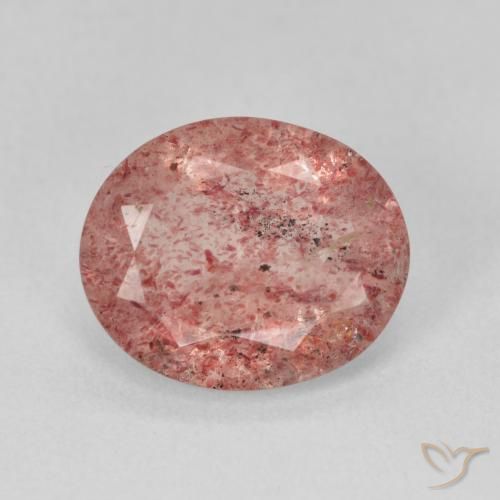 3.61ct Naturel Rose orangé Quartz fraise, ovale, Translucide