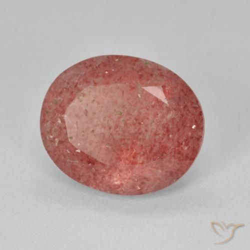 Quartz fraise Rose pamplemousse naturelle ovale, 4.44 ct, Translucide