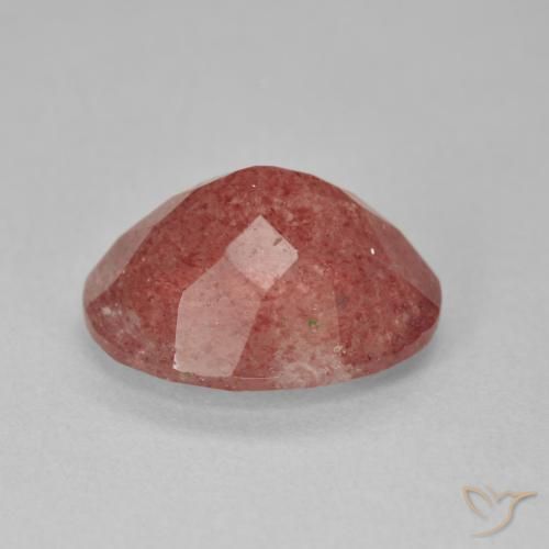 Quartz fraise Rose pamplemousse naturelle ovale, 4.44 ct, Translucide