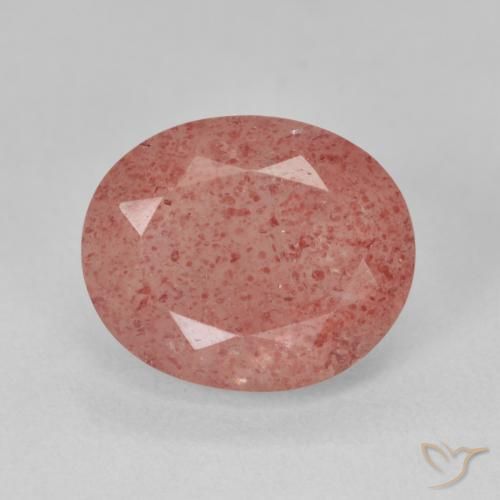 4.65ct Naturel Rose moyen Quartz fraise, ovale, Translucide