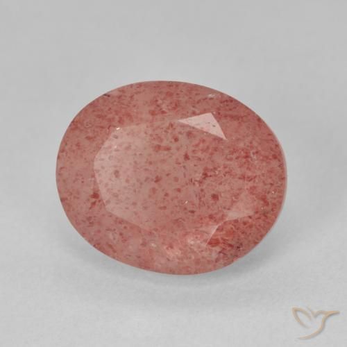 Quartz fraise Rose moyen naturelle ovale, 4.65 ct, Translucide