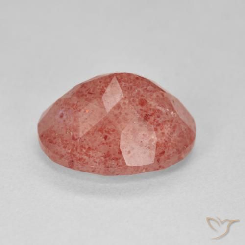 Quartz fraise Rose moyen naturelle ovale, 4.65 ct, Translucide