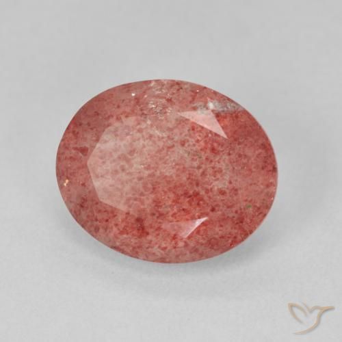 Quartz fraise Rose naturelle ovale, 3.97 ct, Translucide