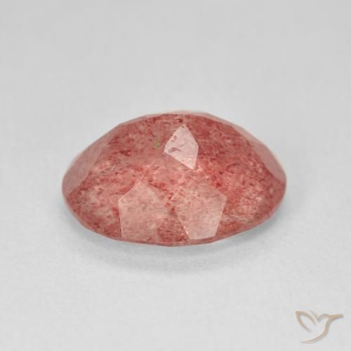 Quartz fraise Rose naturelle ovale, 3.97 ct, Translucide