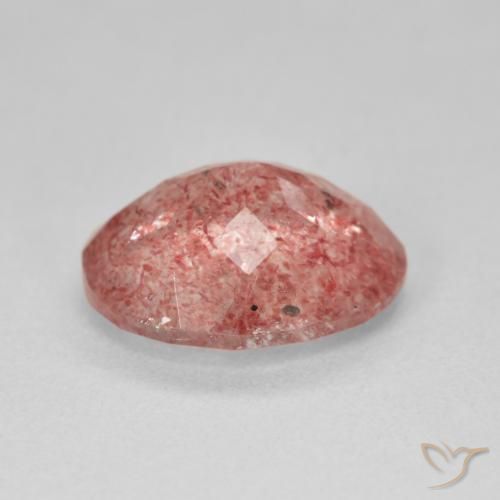Quartz fraise Rose moyen naturelle ovale, 4.09 ct, Translucide