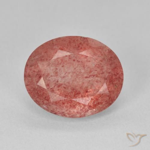 4.33ct Naturel Rose moyen Quartz Fraise, ovale, Translucide