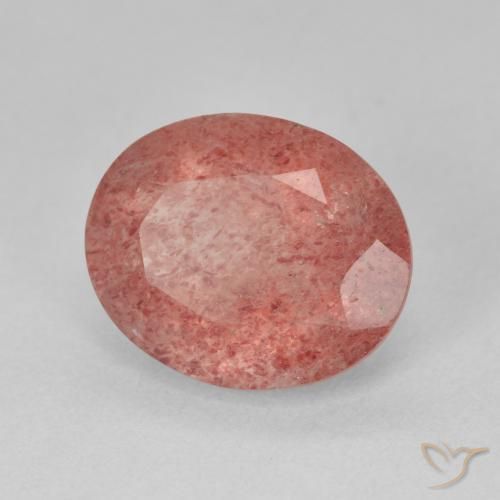 Quartz fraise Rose moyen naturelle ovale, 4.33 ct, Translucide
