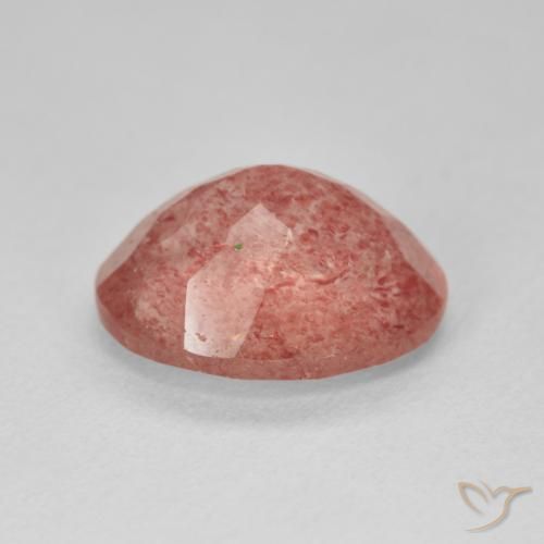 Quartz fraise Rose moyen naturelle ovale, 4.33 ct, Translucide