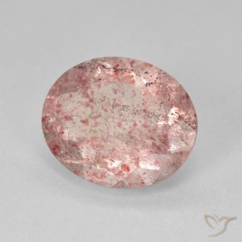 Quartz fraise Medium Light-Pink naturelle ovale, 3.95 ct, Translucide
