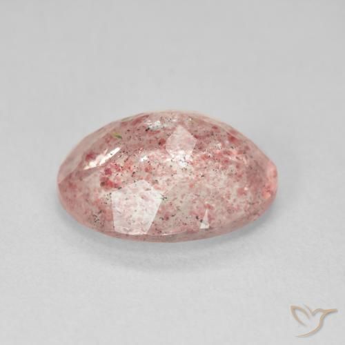Quartz fraise Medium Light-Pink naturelle ovale, 3.95 ct, Translucide