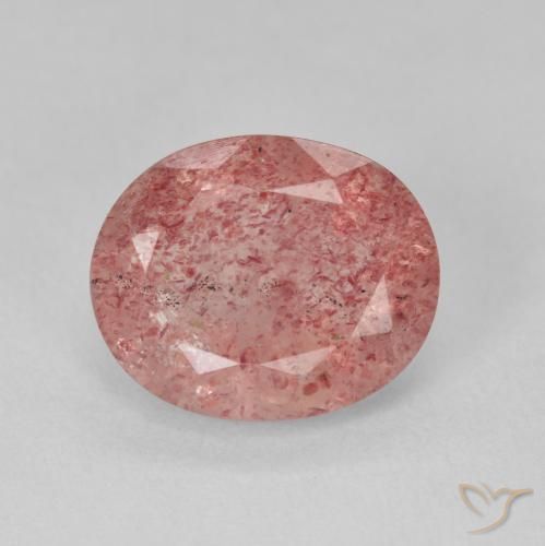 3.92ct Naturel Medium Light-Pink Quartz Fraise, ovale, Translucide