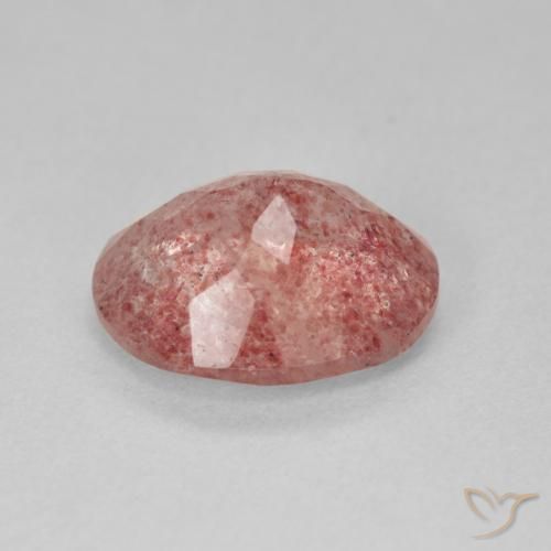 Quartz fraise Medium Light-Pink naturelle ovale, 3.92 ct, Translucide