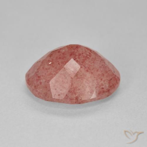 Quartz fraise Orange rougeâtre pâle naturelle ovale, 4.31 ct, Translucide