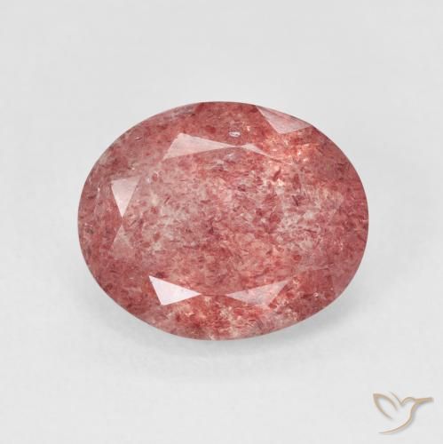 4.04ct Naturel Ton rose rougeâtre Quartz Fraise, ovale, Translucide