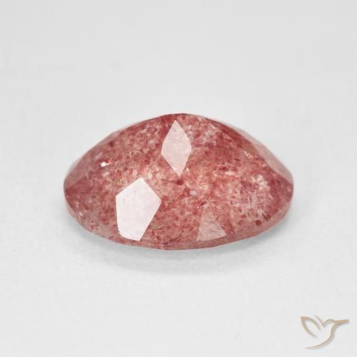 Quartz Fraise Ton rose rougeâtre naturelle ovale, 4.04 ct, Translucide