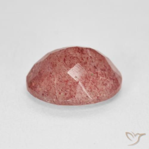 Quartz Fraise Rose moyen naturelle ovale, 4.61 ct, Translucide