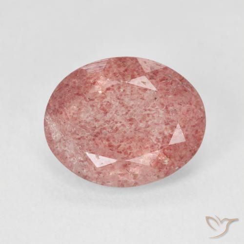 3.88ct Naturel Rose moyen Quartz Fraise, ovale, Translucide