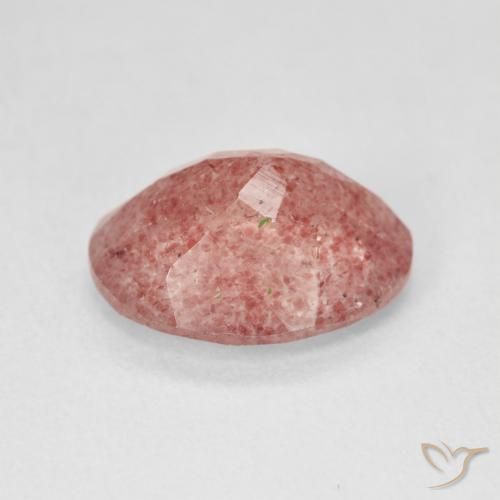 Quartz fraise Rose moyen naturelle ovale, 3.88 ct, Translucide