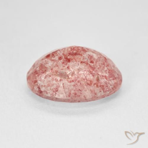 Quartz fraise Rose limonade naturelle ovale, 4.42 ct, Translucide