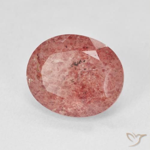Quartz Fraise Rose moyen naturelle ovale, 4.43 ct, Translucide