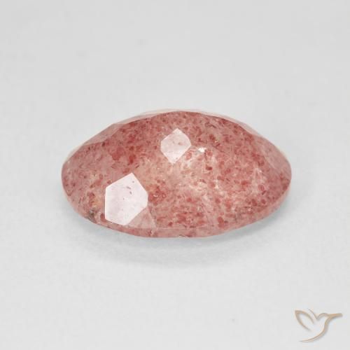 Quartz fraise Rose moyen naturelle ovale, 4.48 ct, Translucide