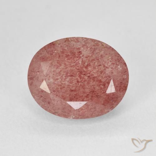 5.01ct Naturel Pêche rose rosé Quartz Fraise, ovale, Translucide