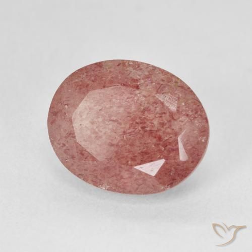 Quartz fraise Pêche rose rosé naturelle ovale, 5.01 ct, Translucide