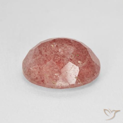 Quartz fraise Pêche rose rosé naturelle ovale, 5.01 ct, Translucide
